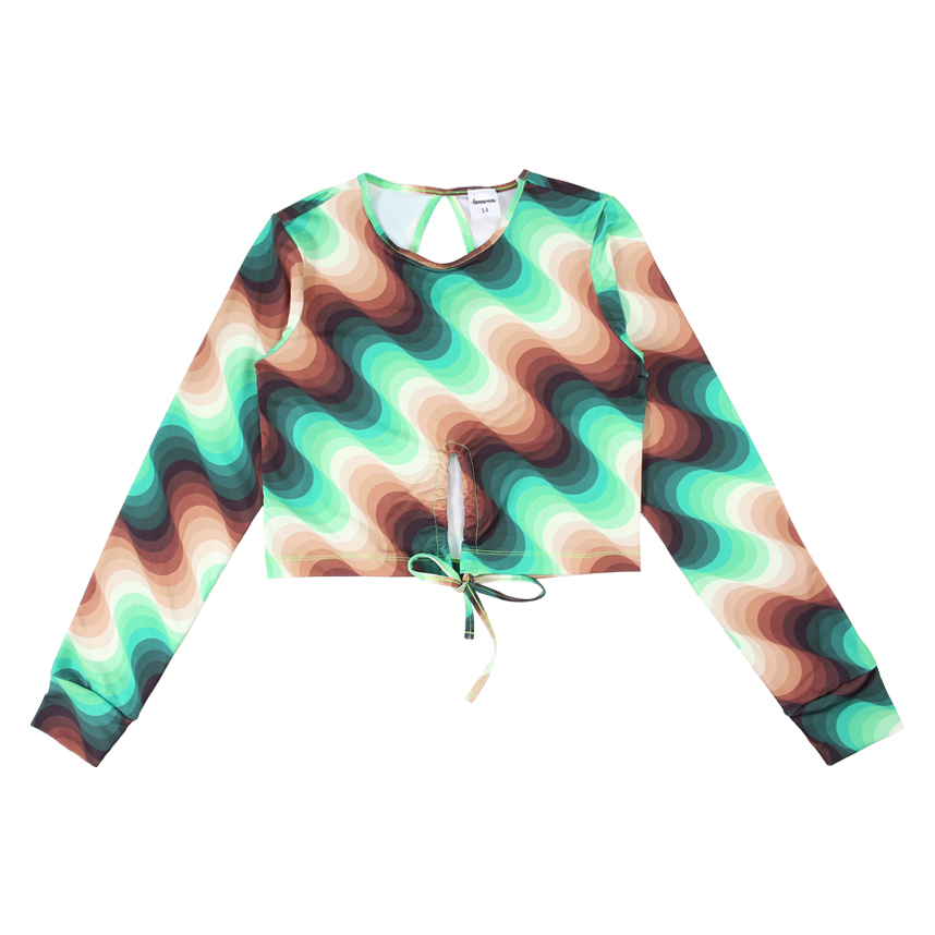 Blusa Juvenil Manga Longa Bonnemini Ondas Amaração Frontal