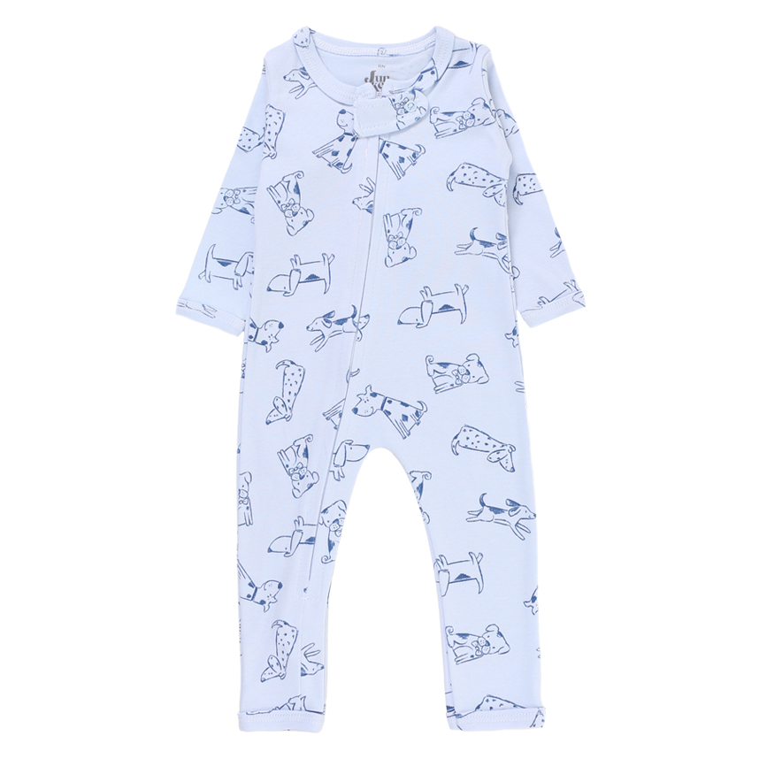 Macacão Longo Bebê Junkes Baby Suedine Estampa Dog