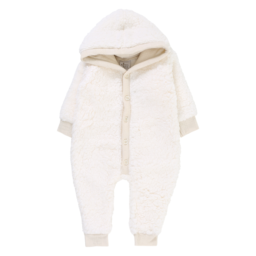 Macacão Longo Bebê Junkes Pelo Carneirinho Com Capuz