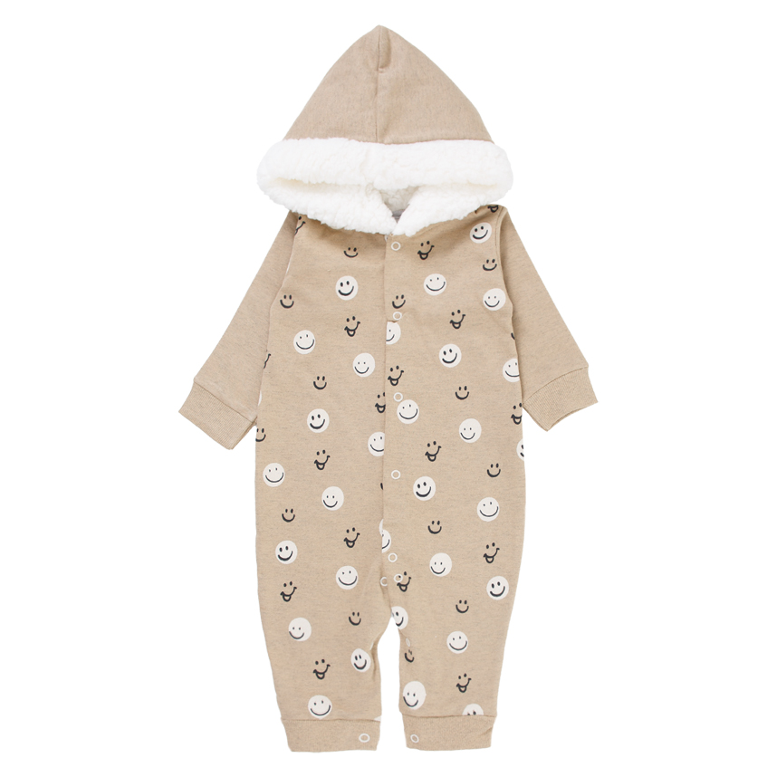 Macacão Longo Junkes Baby Moletom Capuz de Pelo e Carinha