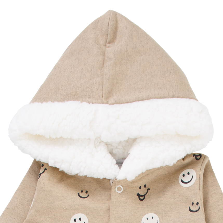 Macacão Longo Junkes Baby Moletom Capuz de Pelo e Carinha