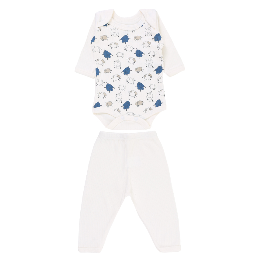 Conjunto Bebê Junkes Body Manga Longa Com Mijão Estampa Ovelha - 2 Peças