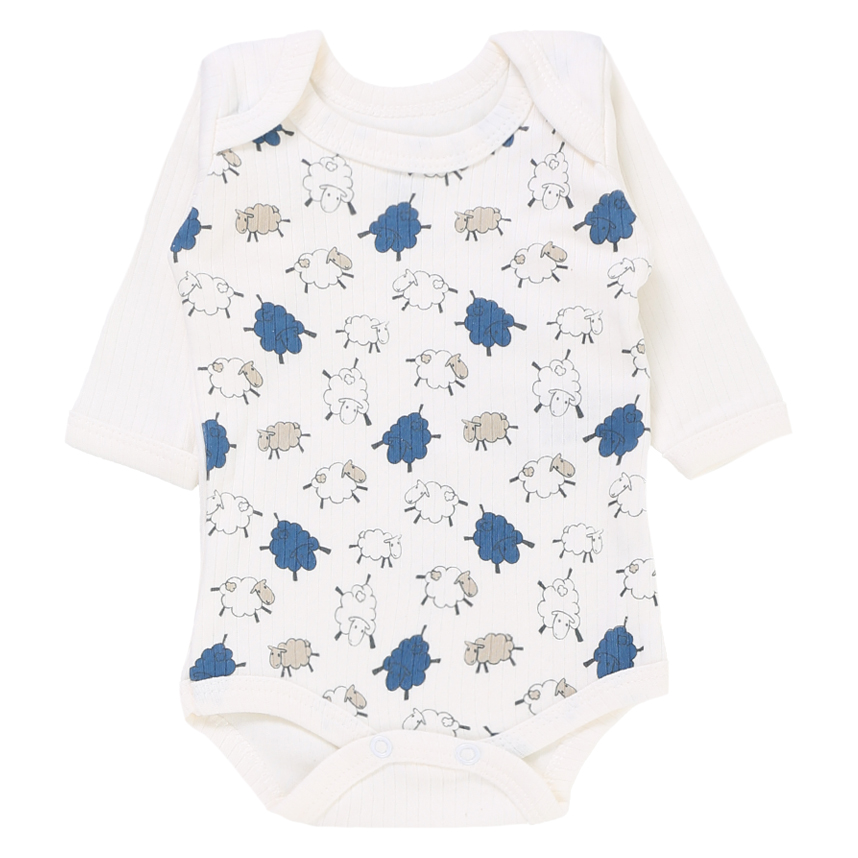 Conjunto Bebê Junkes Body Manga Longa Com Mijão Estampa Ovelha - 2 Peças