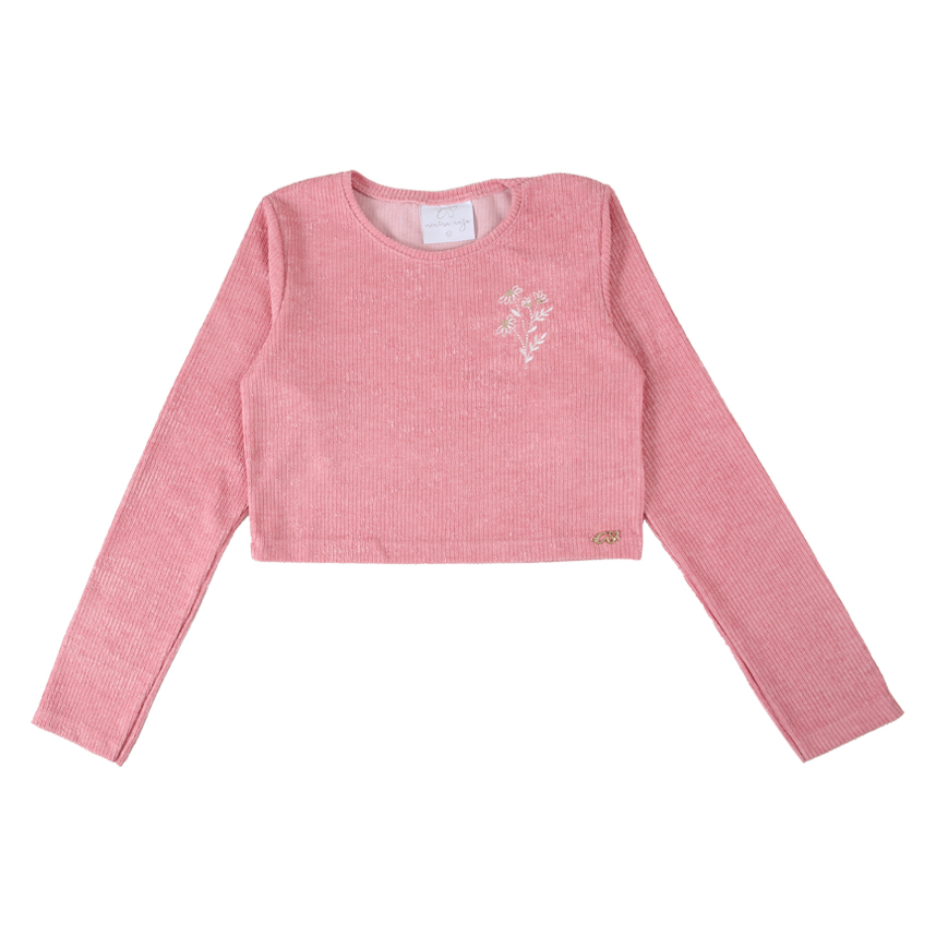 Conjunto Juvenil Menina Anjo Em Veludo Calça Wide Leg