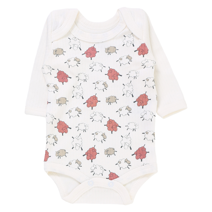 Conjunto Body Bebê Junkes Manga Longa em Algodão Estampa Ovelha - 02 Peças Conjunto Body Bebê Junkes Manga Longa em Algodão Estampa Ovelha - 02 Peças