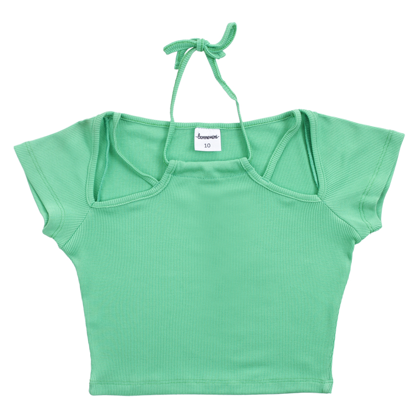 Blusa Juvenil Bonnemini com Recorte no Ombro e Amarração