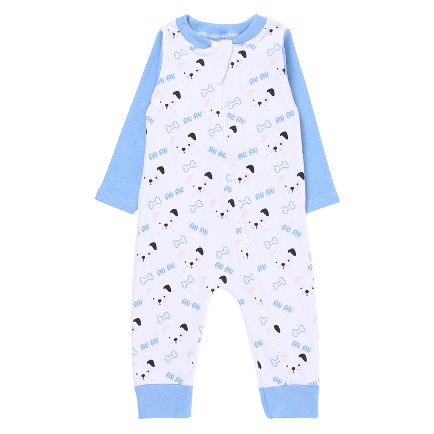 Macacão Longo em Suedine com Zíper e Silk Dog Ossos