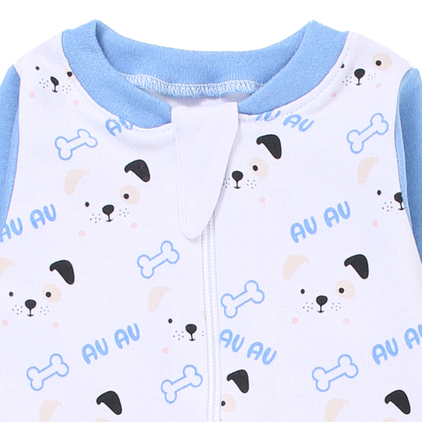 Macacão Longo em Suedine com Zíper e Silk Dog Ossos