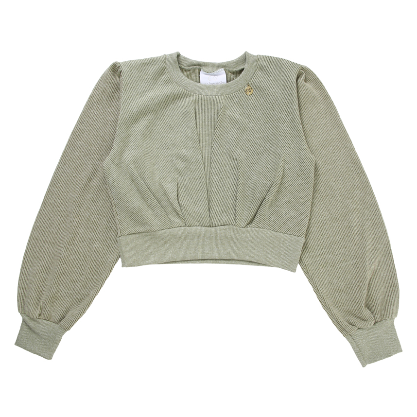 Conjunto Juvenil Menina Anjo Manga Longa Com Punho e Pregas