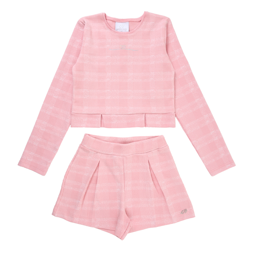 Conjunto Juvenil Menina Anjo Manga Longa Detalhe Recorte