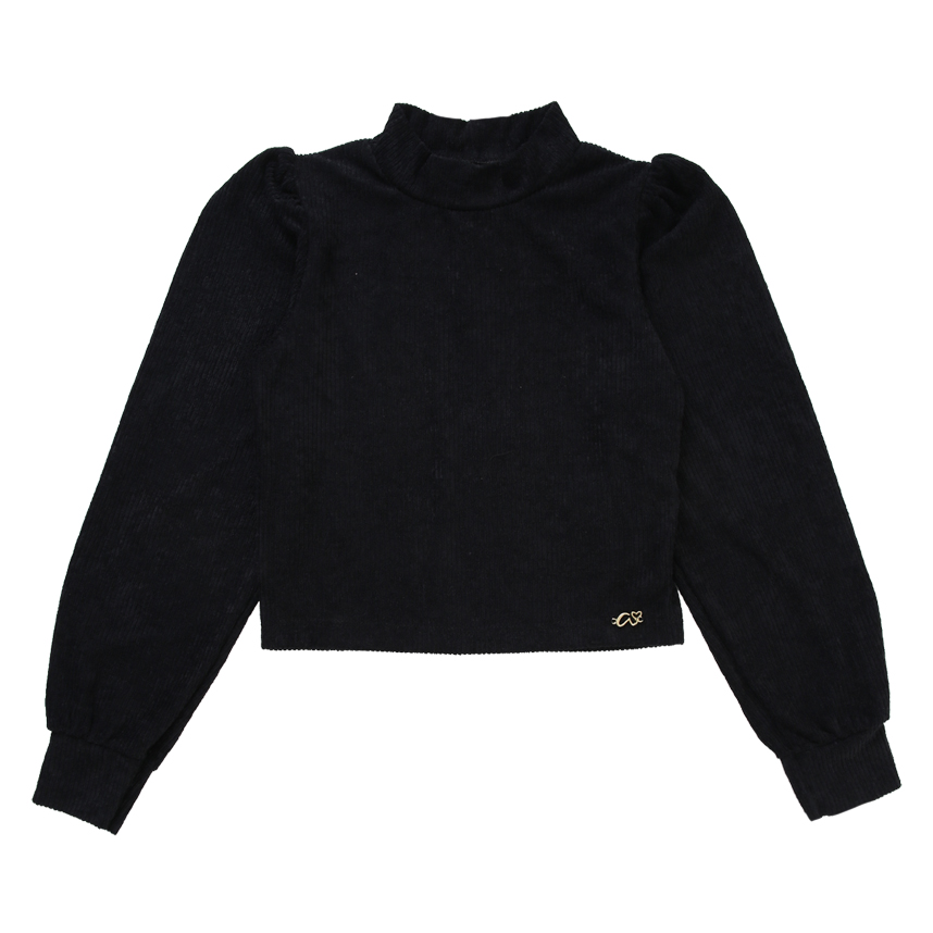 Conjunto Juvenil Menina Anjo Manga Longa Bufante Gola Alta