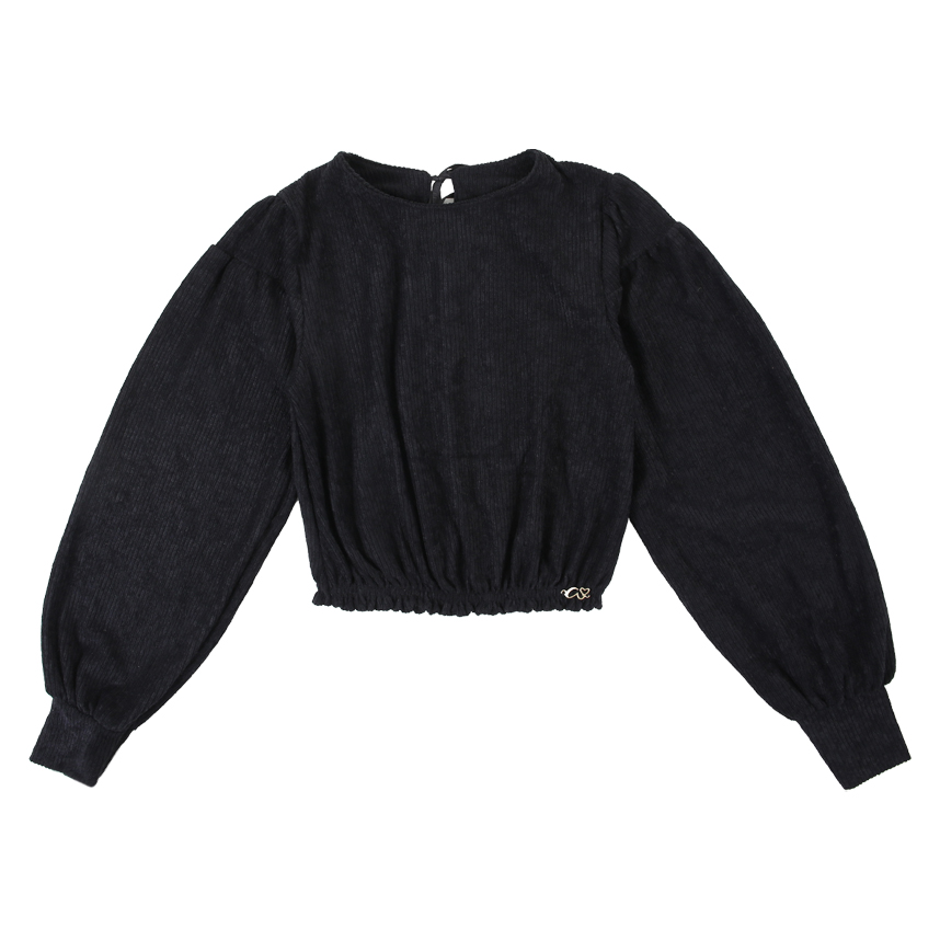 Blusa Juvenil Menina Anjo Manga Bufante Com Punho