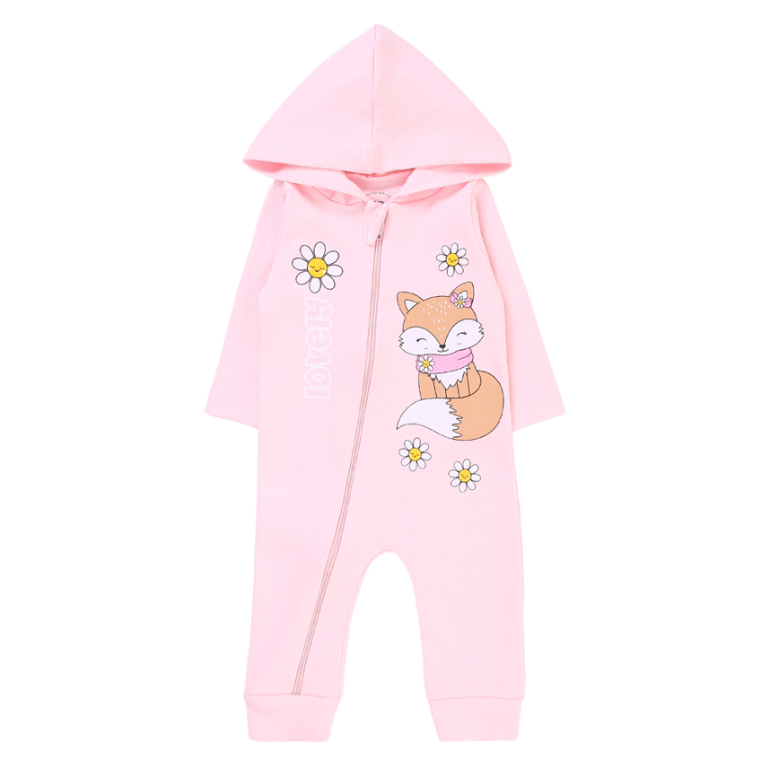 Macacão Longo em Suedine com Capuz Zíper e Silk Raposa