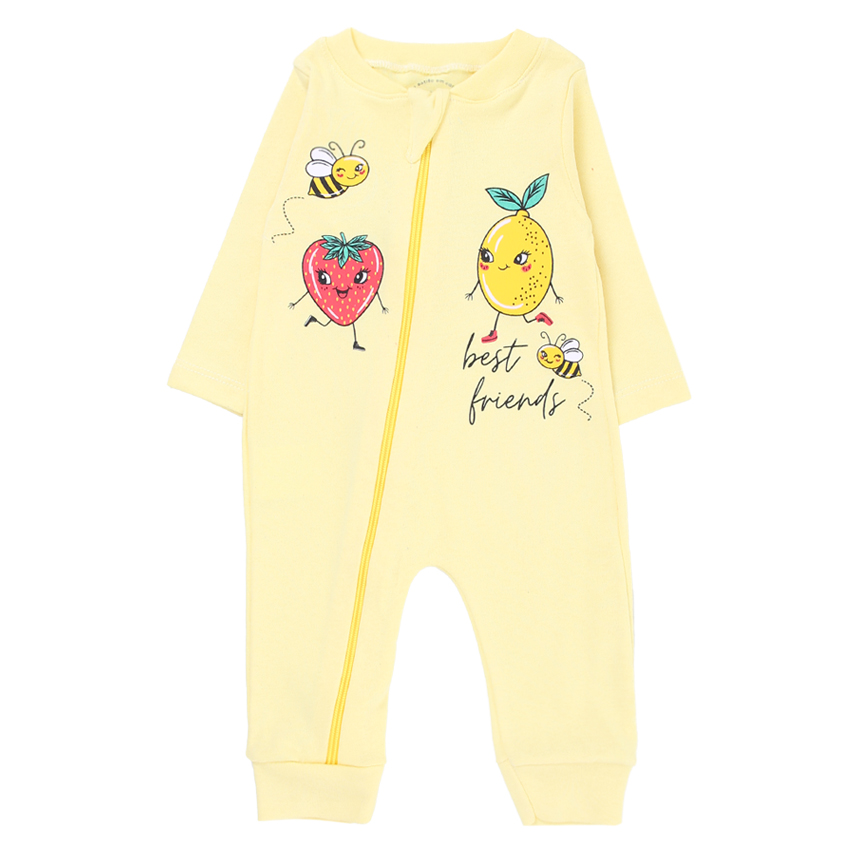 Macacão Longo em Suedine com Zíper e Silk de Frutinhas Best