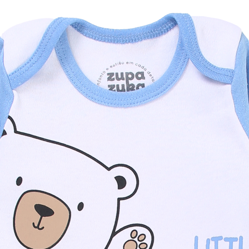 Macacão Longo em Suedine com Zíper e Silk Urso Little Bear
