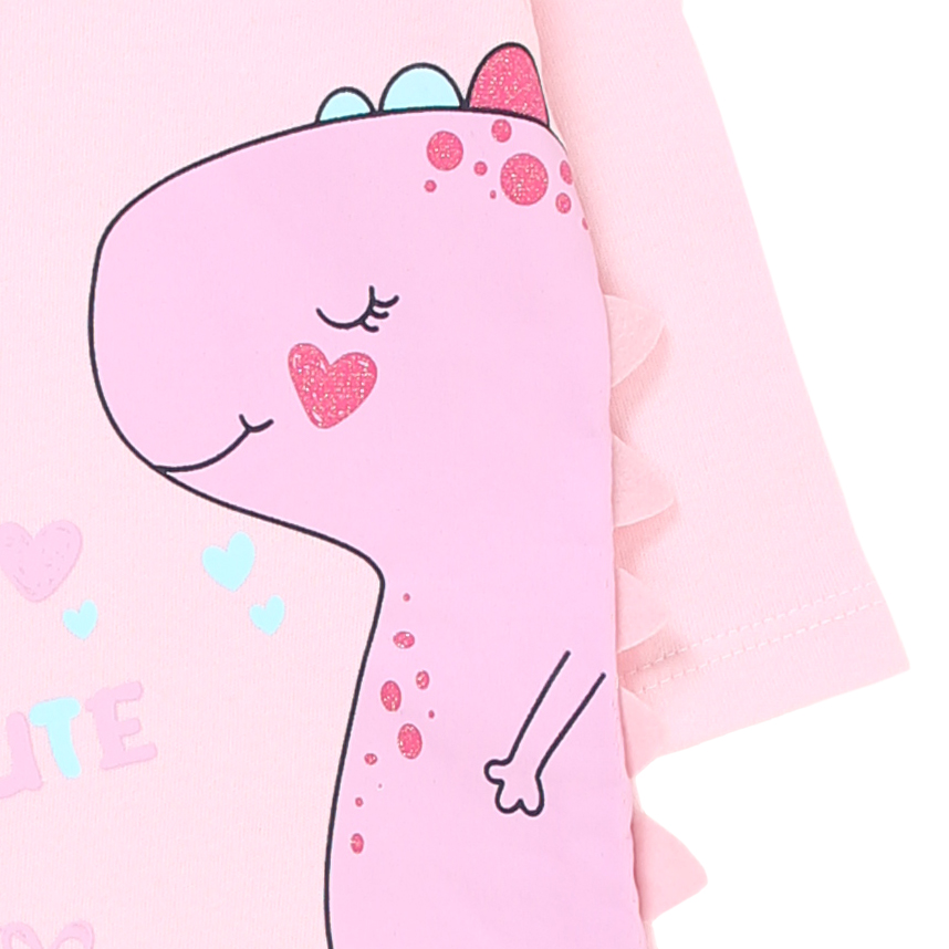 Macacão Longo em Suedine com Estampa Silk Dino Cute Coração