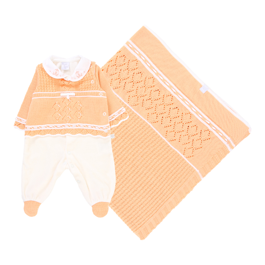 Saída de Maternidade Beth Bebê com Detalhe em Tricot e Pérola