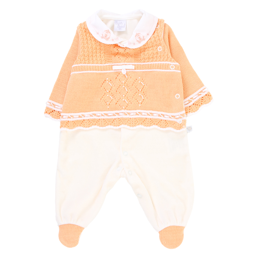 Saída de Maternidade Beth Bebê com Detalhe em Tricot e Pérola