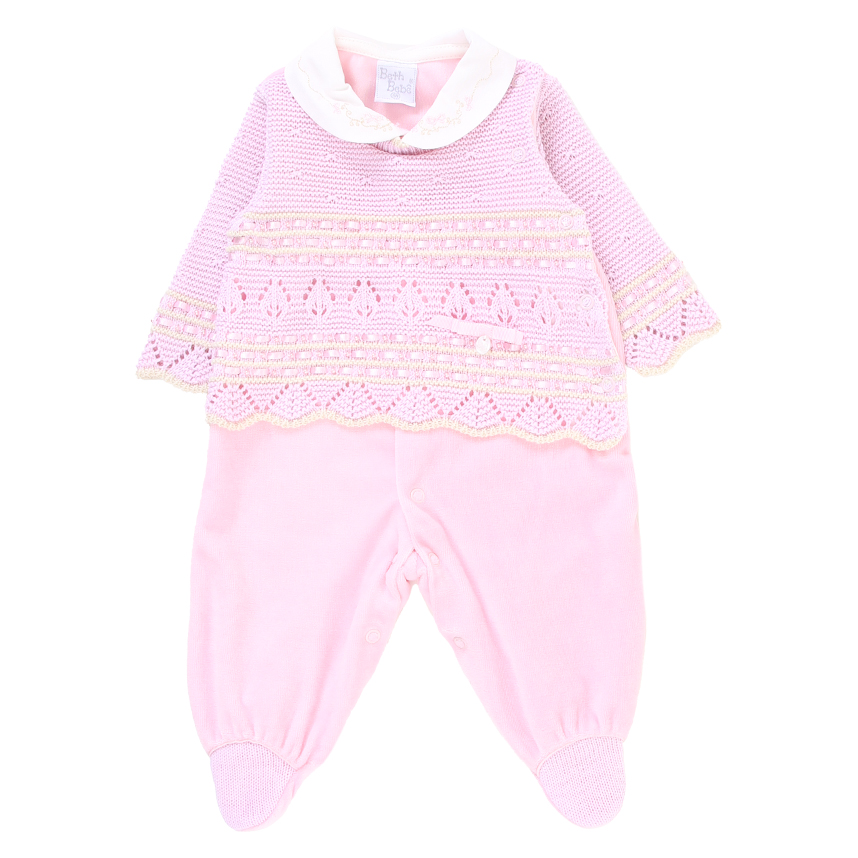 Saída de Maternidade Beth Bebê com Detalhe em Tricot e Pérola