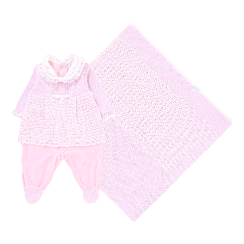 Saída de Maternidade Beth Bebê com Detalhe em Tricot e Pérola