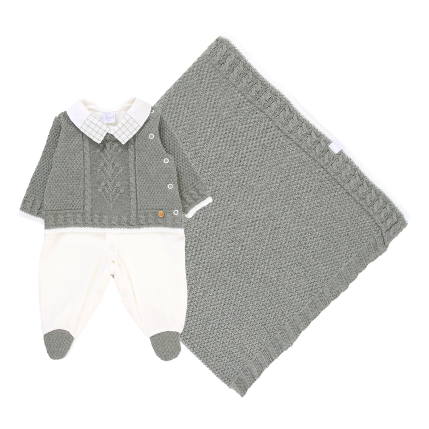 Saída de Maternidade Beth Bebê Plush com Detalhe em Tricot