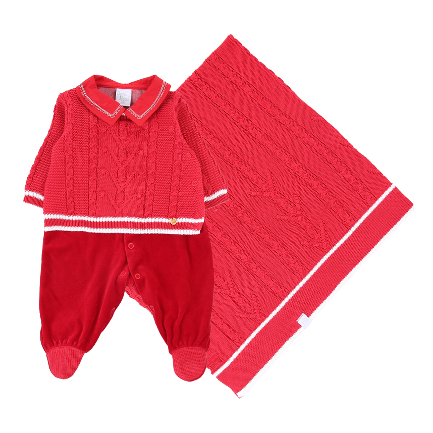 Saída de Maternidade Beth Bebê Plush com Detalhe em Tricot