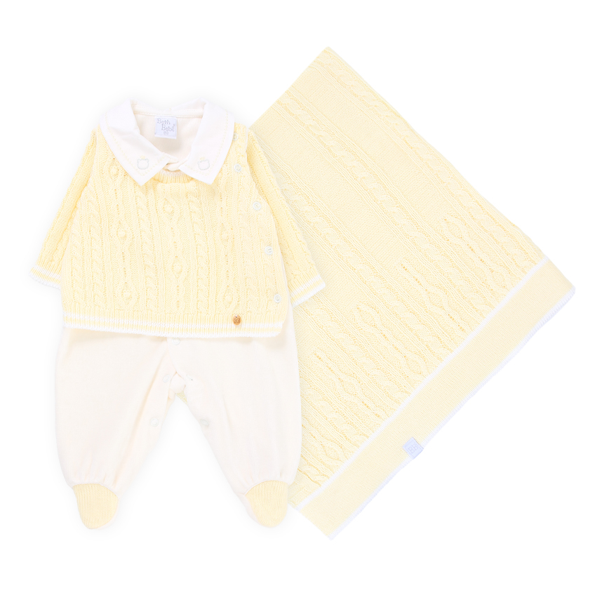 Saída de Maternidade Beth Bebê Plush com Detalhe em Tricot