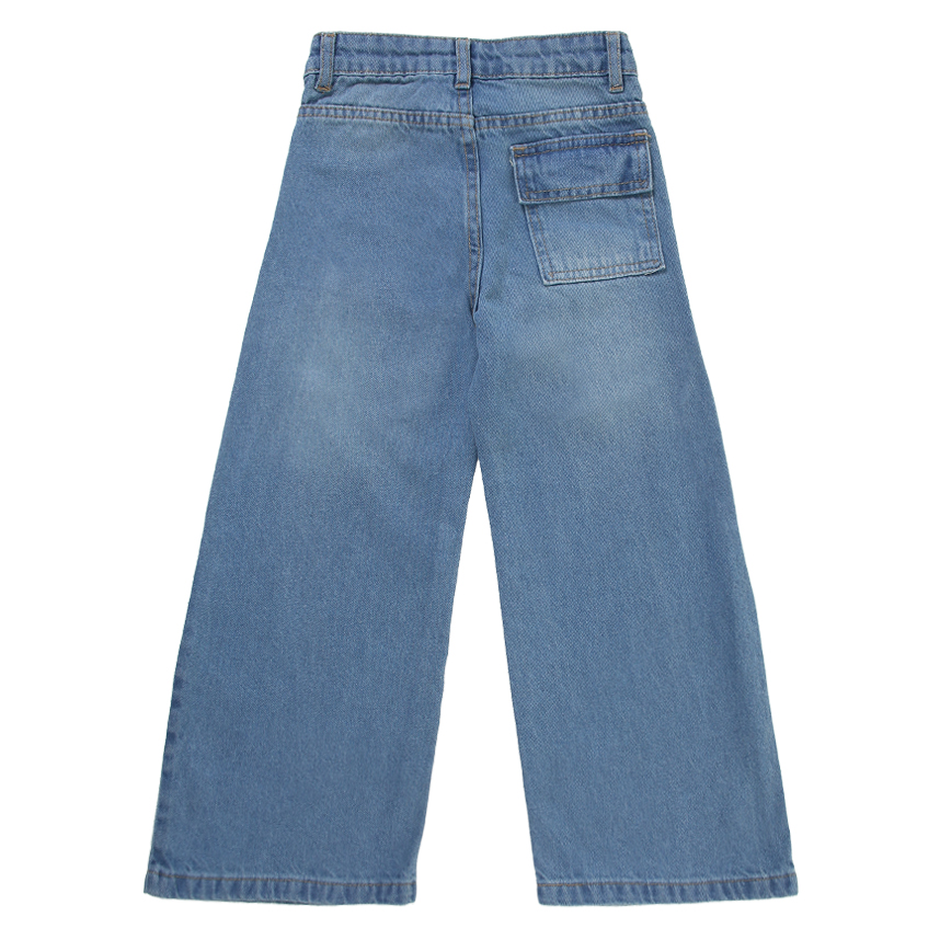 Calça Jeans Infantil Clube do Doce Wide Bolso Frontal