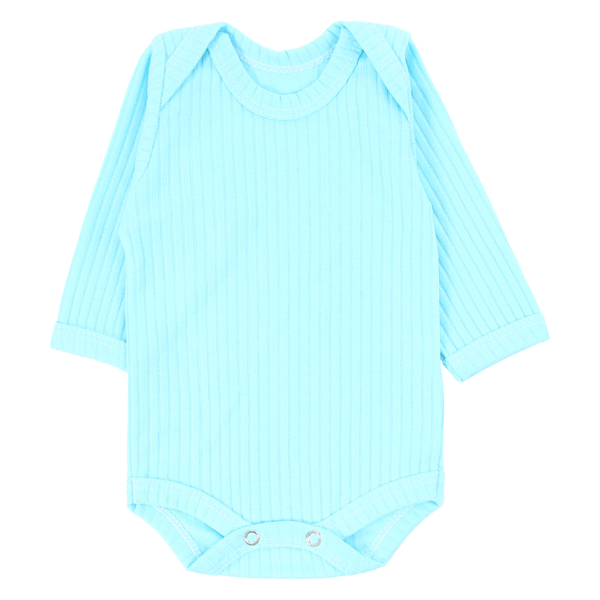 Body Manga Longa em Suedine Canelado Liso - 06 Peças