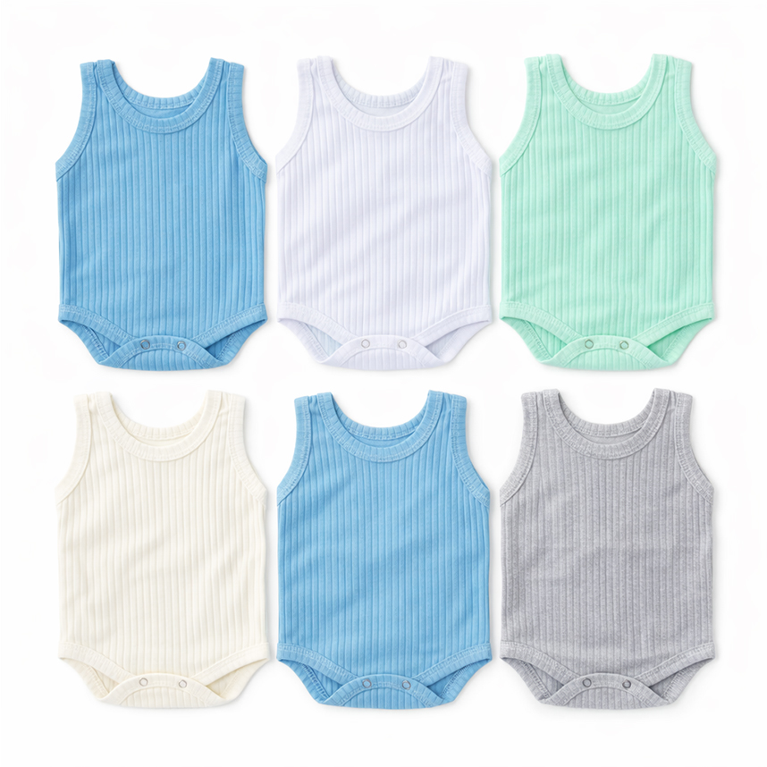 Body Regata em Suedine Canelado Liso - 06 Peças