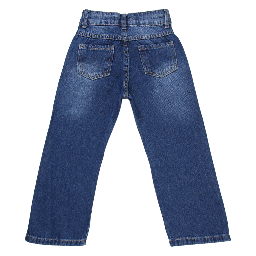 Calça Jeans Infantil Wide Lavagem Escura Used Calça Jeans Infantil Wide Lavagem Escura Used