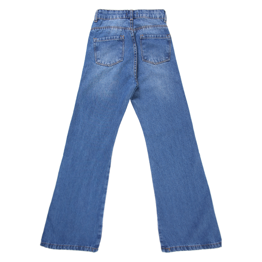 Calça Jeans Juvenil Revert Jeans Wide Lavagem Média Used