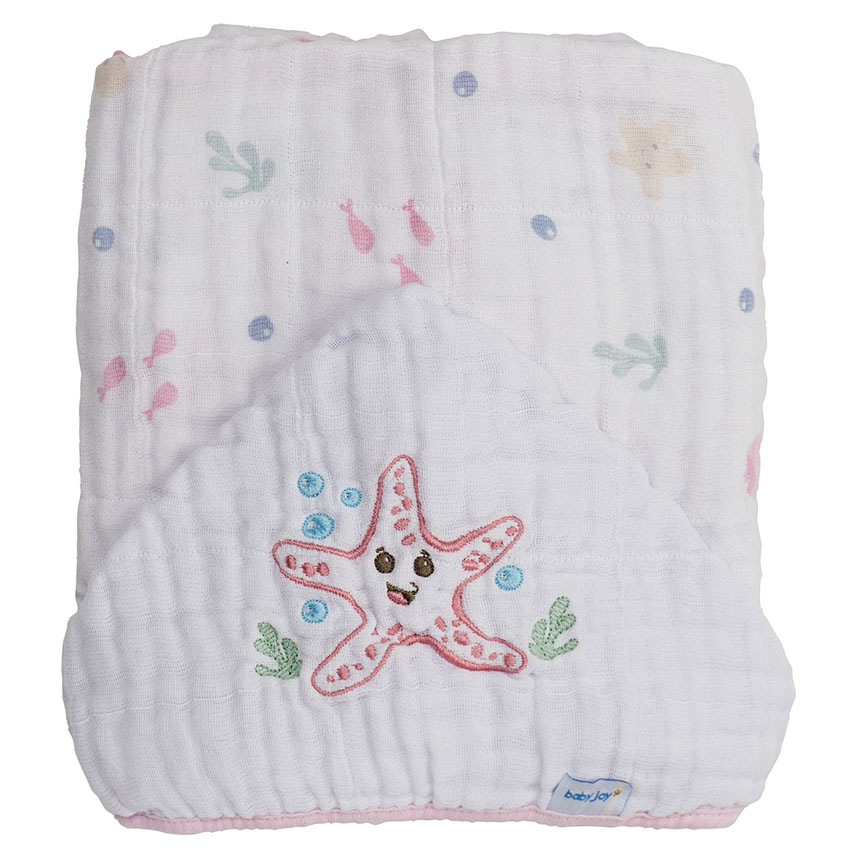 Toalha com Capuz Baby Joy Fundo do Mar