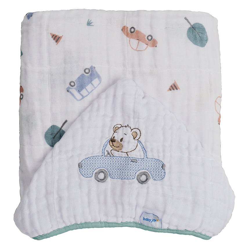 Toalha com Capuz Baby Joy Carrinhos