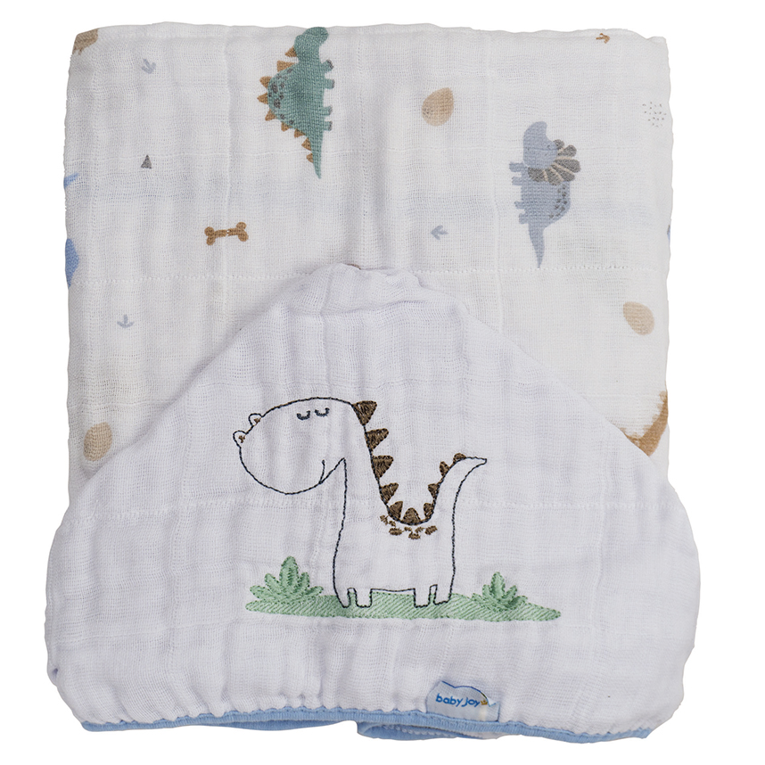 Toalha com Capuz Baby Joy Bordado Dinossauro