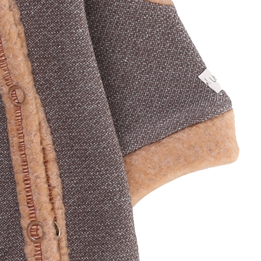 Macacão Longo Fleece Bebê Upi Uli Bordado Urso