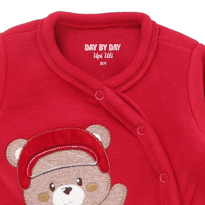 Macacão Longo Bebê Day By Day Soft Estampa Ursinho Piloto