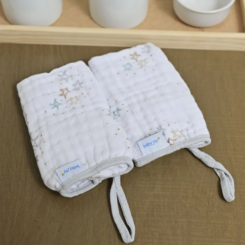 Kit Pano De Boca Baby Joy Soft Estampa Estrela - 02 Peças