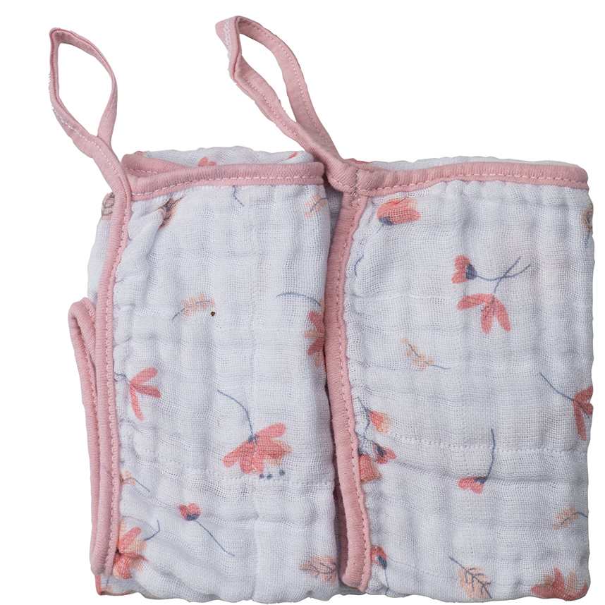 Kit Pano De Boca Baby Joy Soft Estampa Floral - 02 Peças