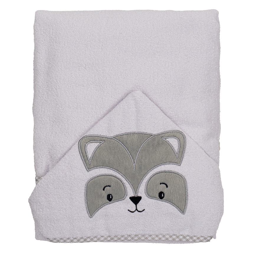 Toalha Com Capuz Bublim Com Forro Fralda E Bordado Guaxinim Toalha Com Capuz Bublim Com Forro Fralda E Bordado Guaxinim