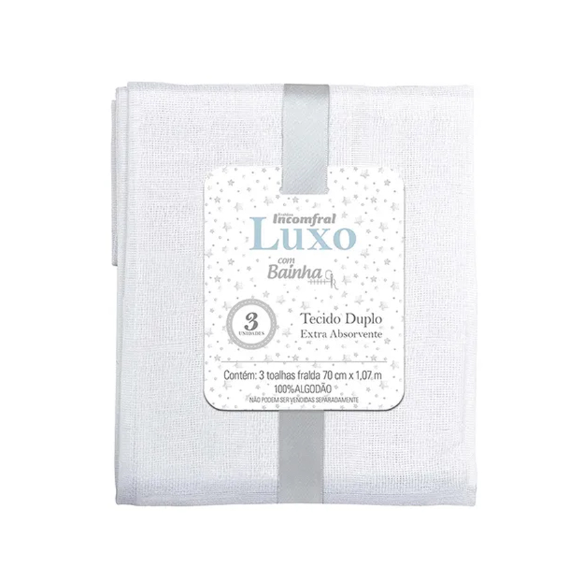 Kit Toalha Fralda Incomfral Linha Luxo Lisa Kit Toalha Fralda Incomfral Linha Luxo Lisa