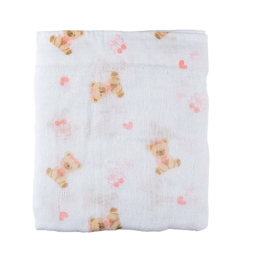 Kit Toalha Fralda Incomfral Linha Luxo Estampado Menina - 3 Peças Kit Toalha Fralda Incomfral Linha Luxo Estampado Menina - 3 Peças