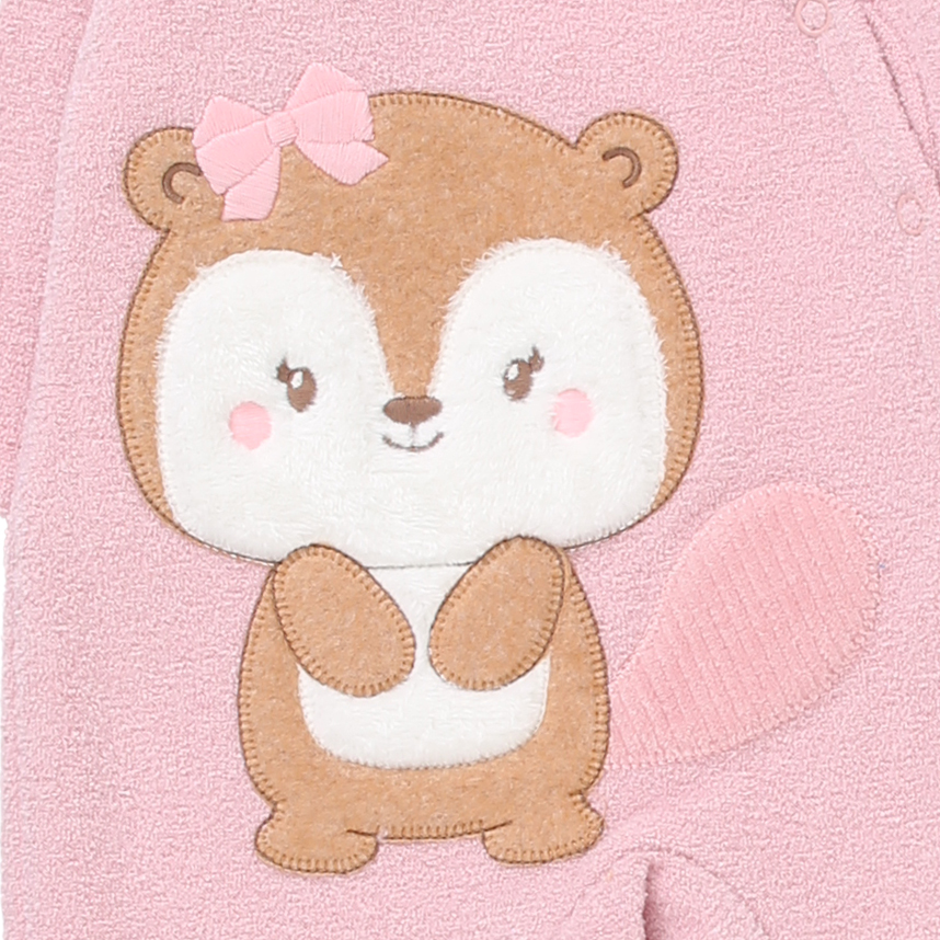 Macacão Longo Bebê Day By Day Soft Bordado Raposa