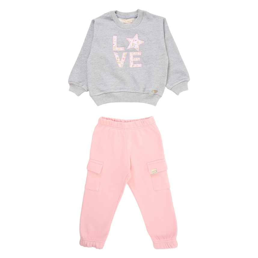 Conjunto Infantil Vrasalon Blusão Estampa Love Conjunto Infantil Vrasalon Blusão Estampa Love