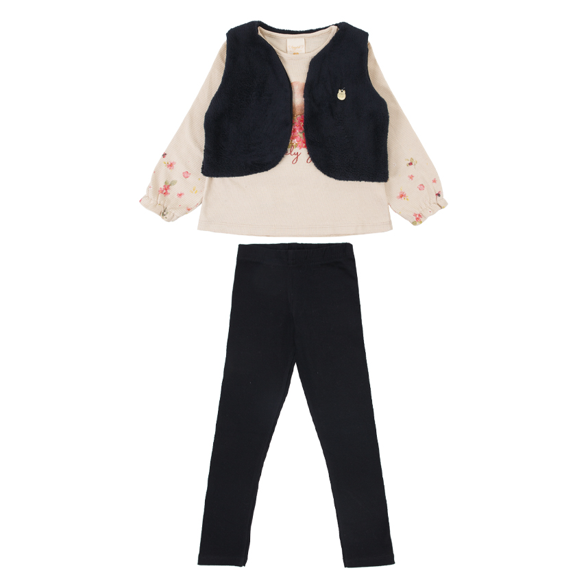 Conjunto Infantil Angerô Blusa Manga Longa Estampa Coelho