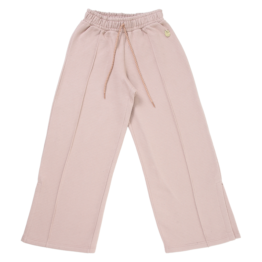 Calça Infantil Angerô Moletom Tricô Felpado Modelo Wide Leg