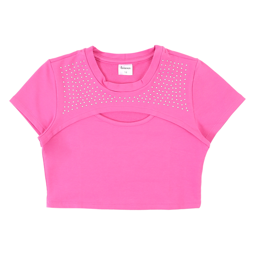 Blusa Juvenil Bonnemini com Recorte Vazado e Strass