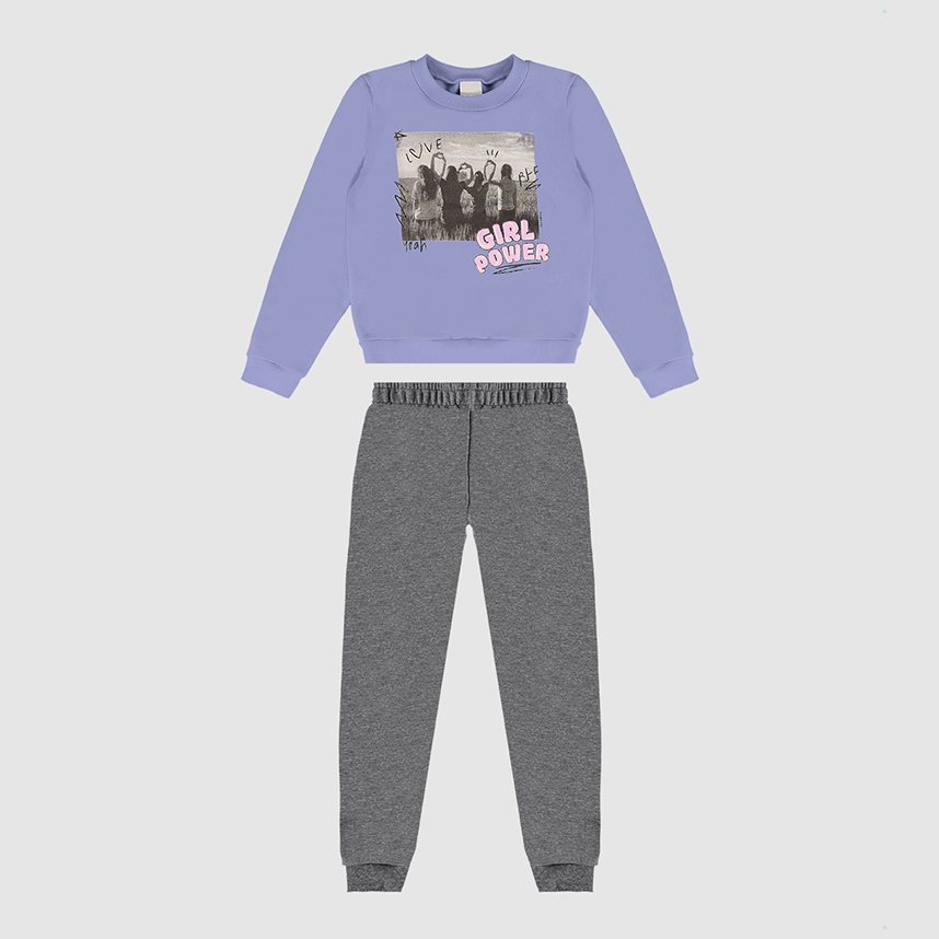 Conjunto Infantil Malwee Blusão Estampado Menina