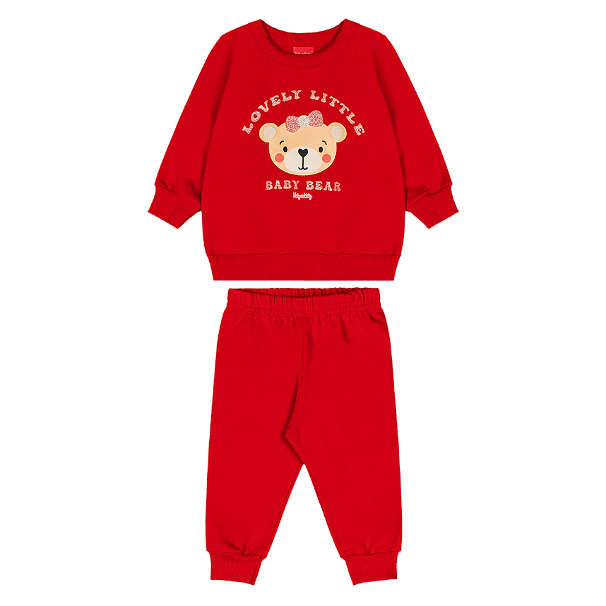 Conjunto Moletom Bebê Kely Kety Blusão Estampa Ursa