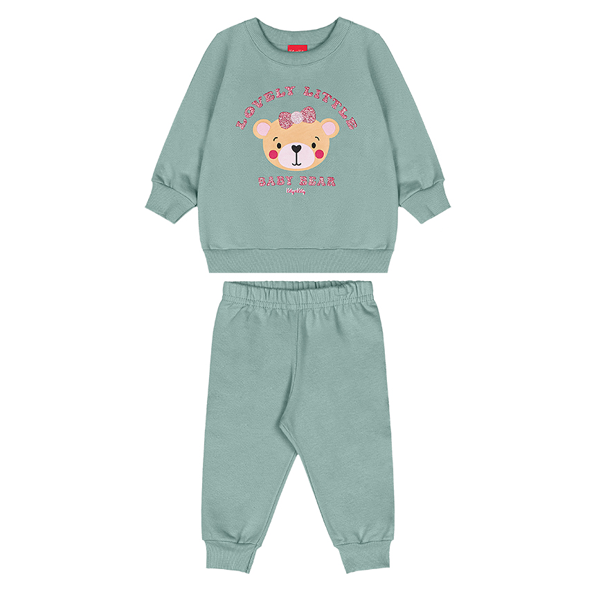 Conjunto Moletom Bebê Kely Kety Blusão Estampa Ursa